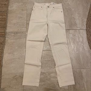 AG high-rise straight crop khaki color pant